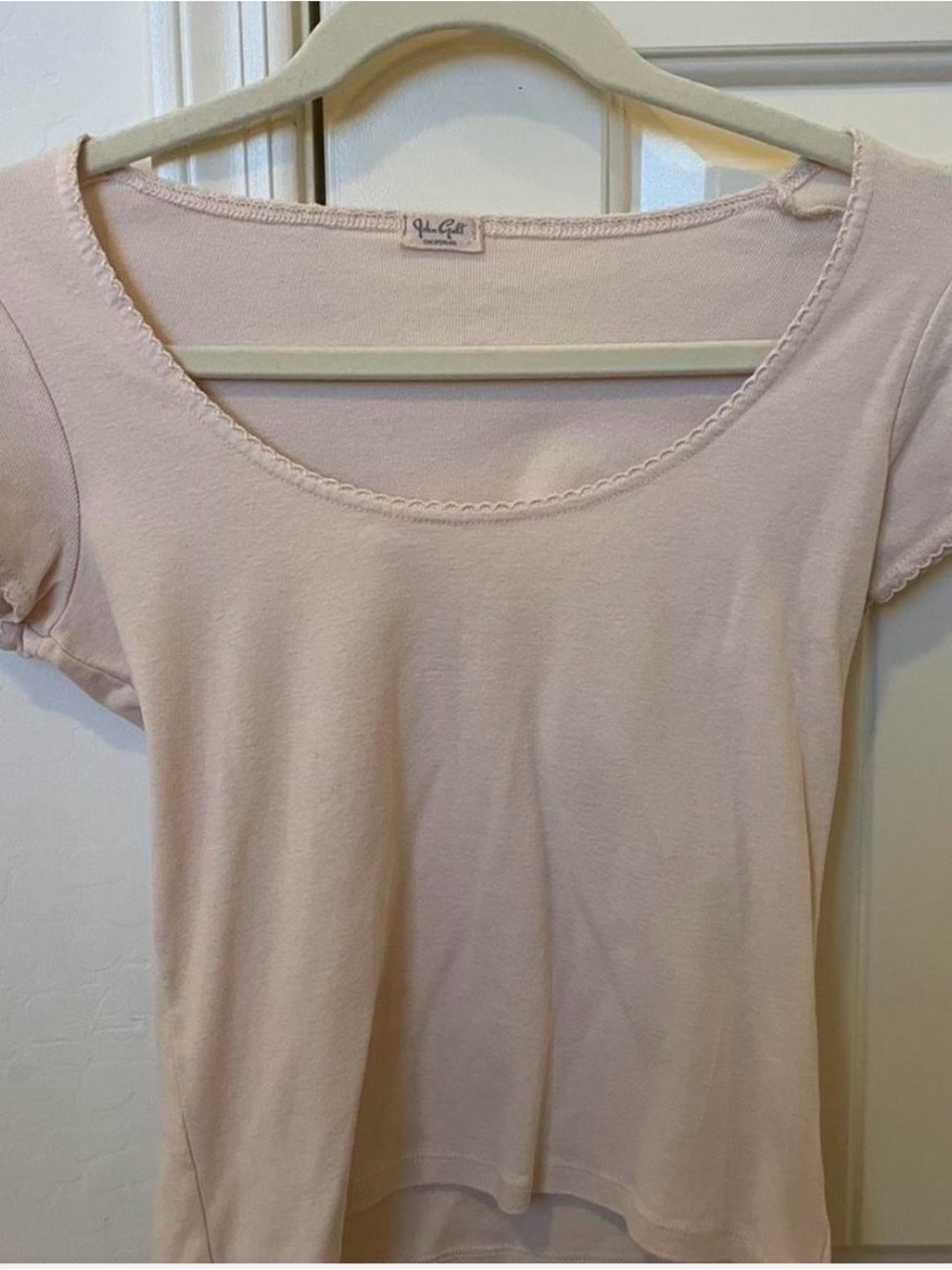 Brandy Melville Light Pink Scoop Neck Short Sleeve Top
